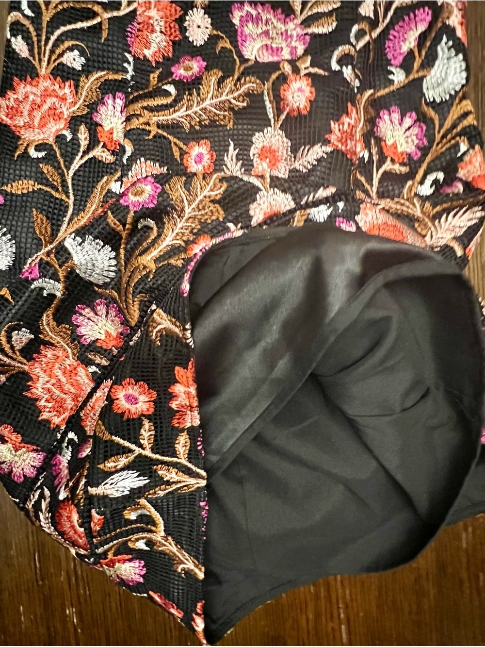 White House Black Market Black Floral Embroidered Sheath Dress - Picture 6 of 12